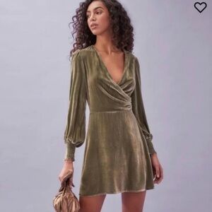 Reformation velvet Green Wrap Dress